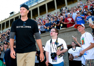 During the game, Brady played quarterback for Team Hublot and Team Natixis alongside Best Buddies participants, supporters, and special guests. 