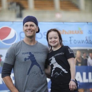 (Boston, MA 6/02/17) New England Patriots Tom Brady and Best Buddies Ambasador Katie Meade attend the 18th annual Best Buddies Challenge: Hyannis Port event at Harvard Stadium in Boston on Friday, June 2, 2017. Staff photo by Nicolaus Czarnecki