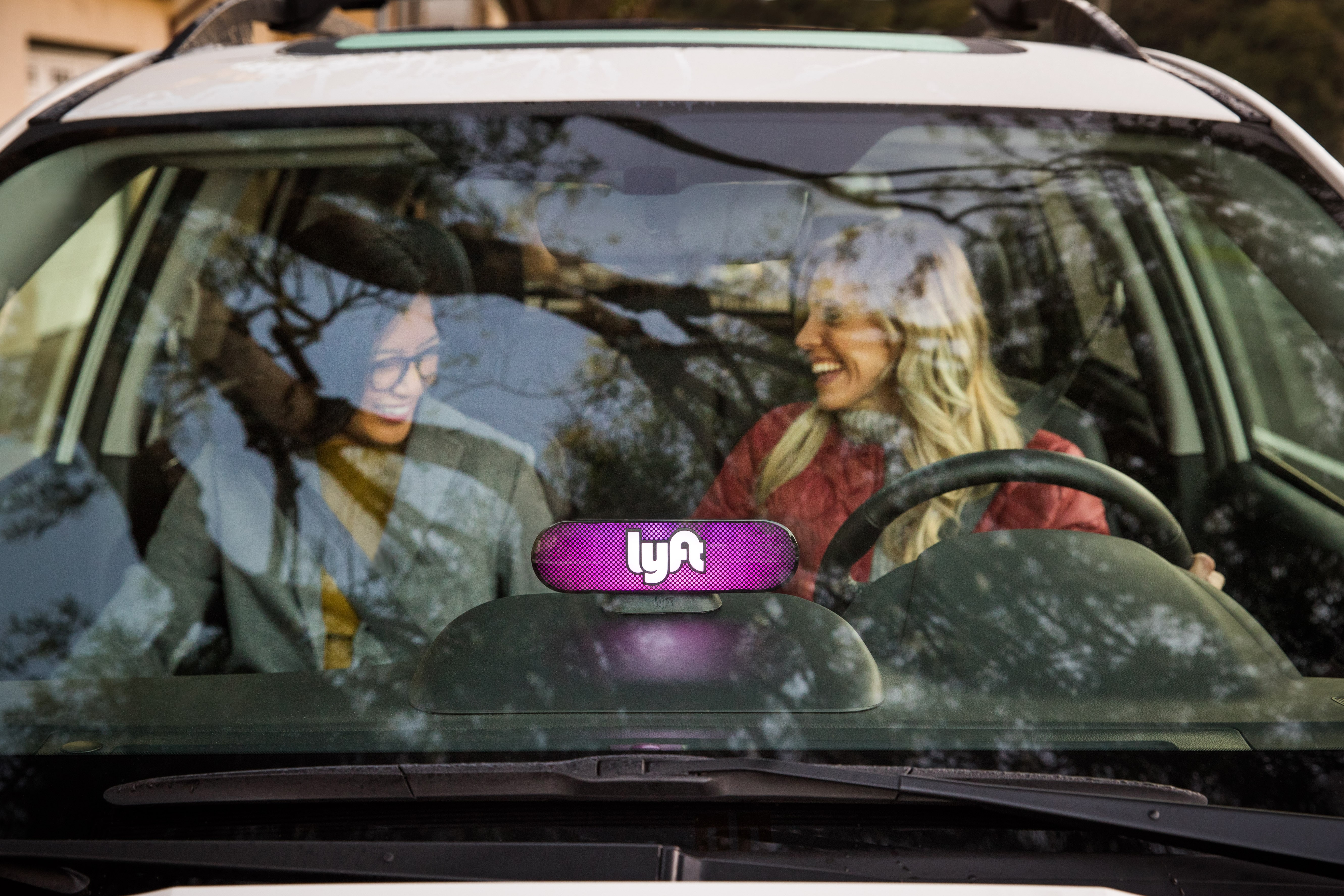 Lyft vehicle with a passenger