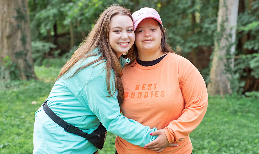 Friendship Pair Jennifer and Molly in an embrace