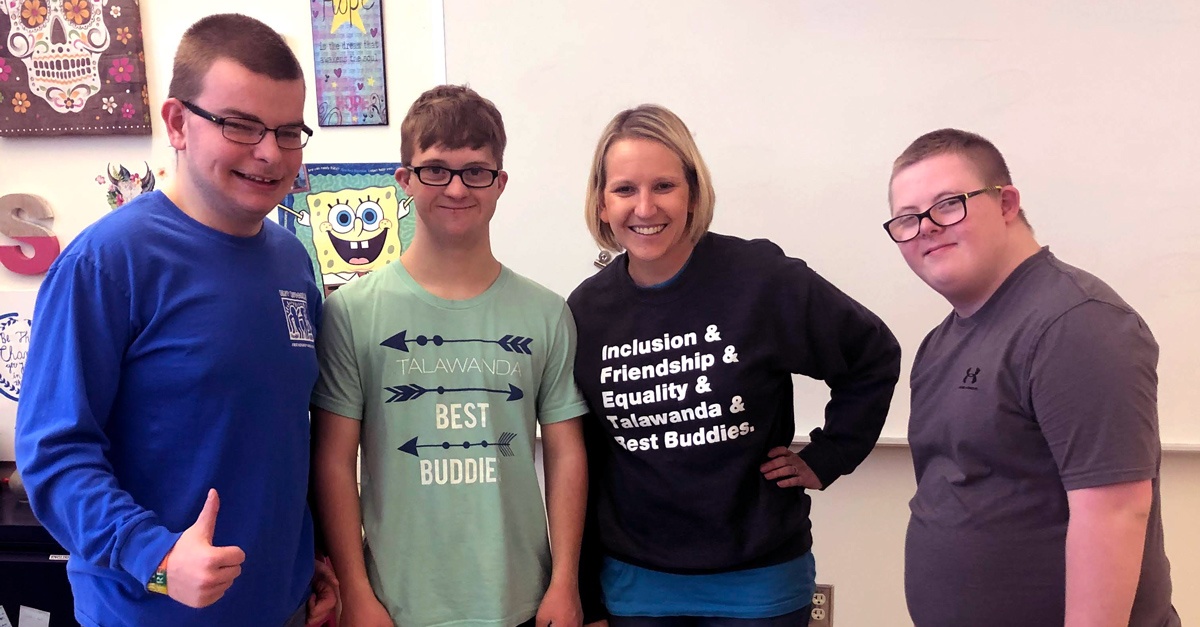 Ashley Sammons, Best Buddies in Ohio Chapter Advisor, pictured with Best Buddies participants