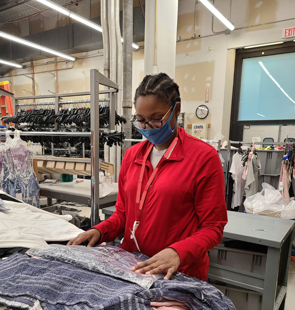 Zindzi, Best Buddies Jobs participant in Wisconsin, working at a major retail store