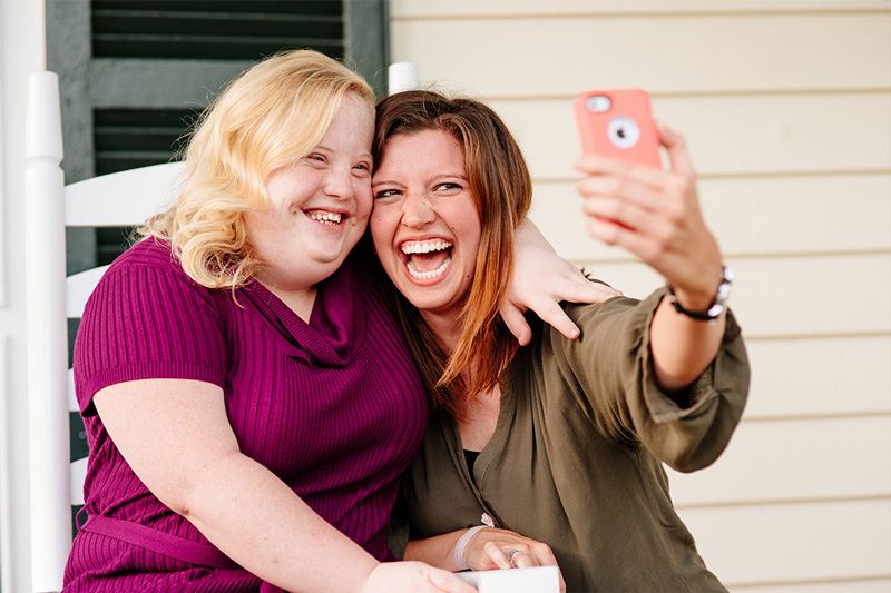 Female Buddy Pair taking a selfie