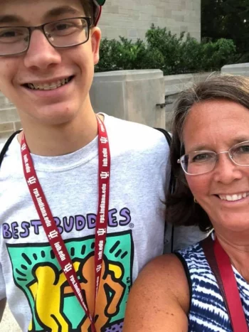 Lynne Schroeder, Best Buddies in Ohio Advisory Board member, pictured with her son Jamison, a Best Buddies participant