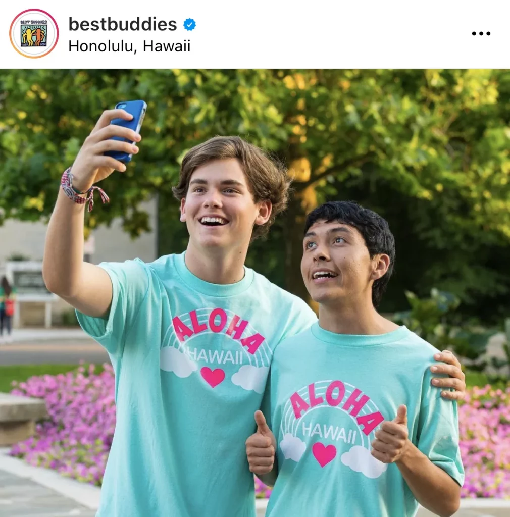 Instagram post featuring a Buddy Pair taking a selfie