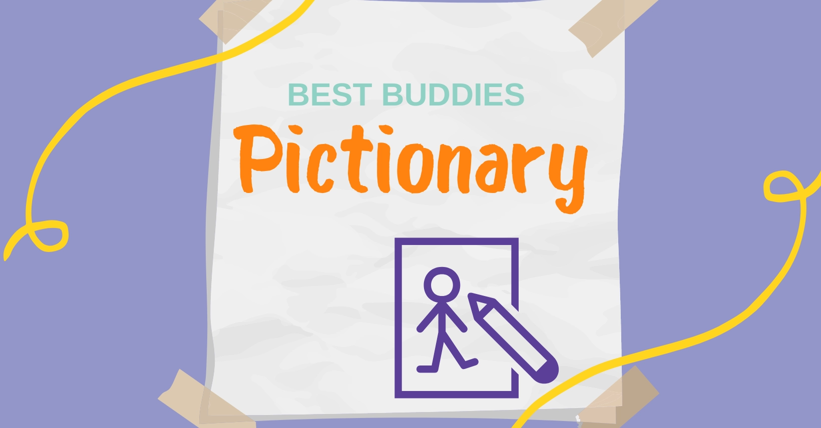 Best Buddies pictionary event graphic