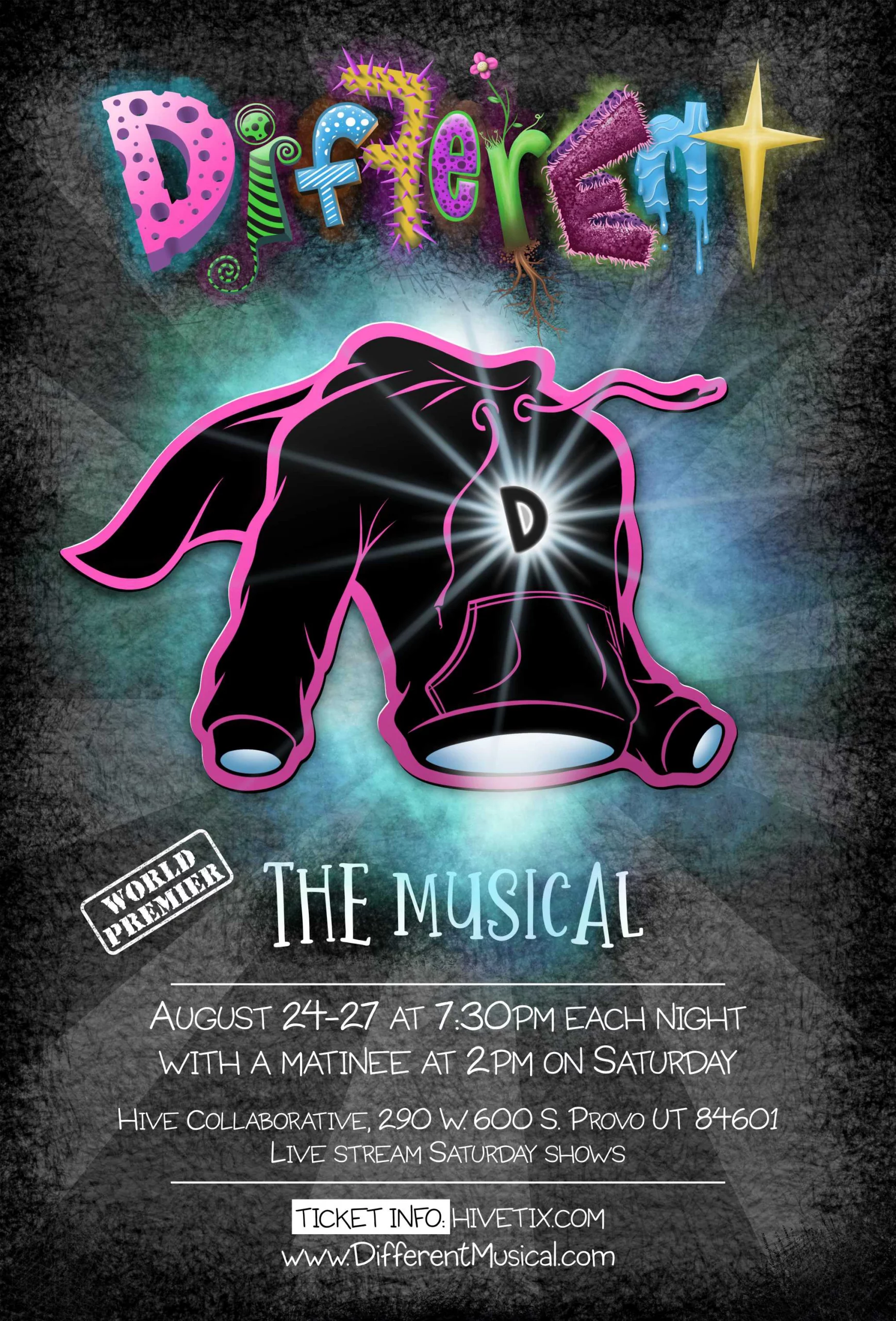 "Different: The Musical" event flyer