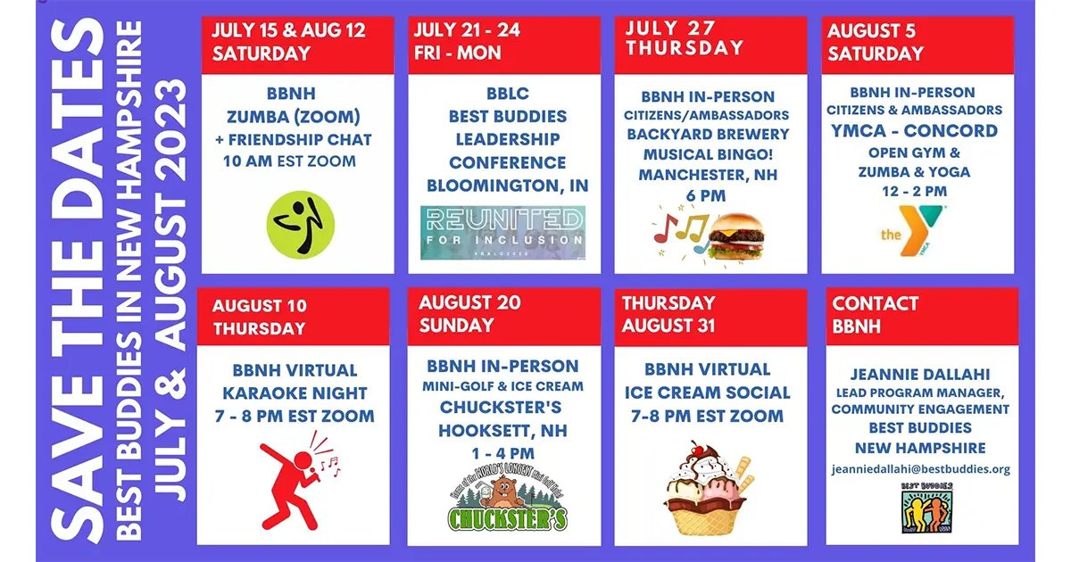 July August Monthly Events