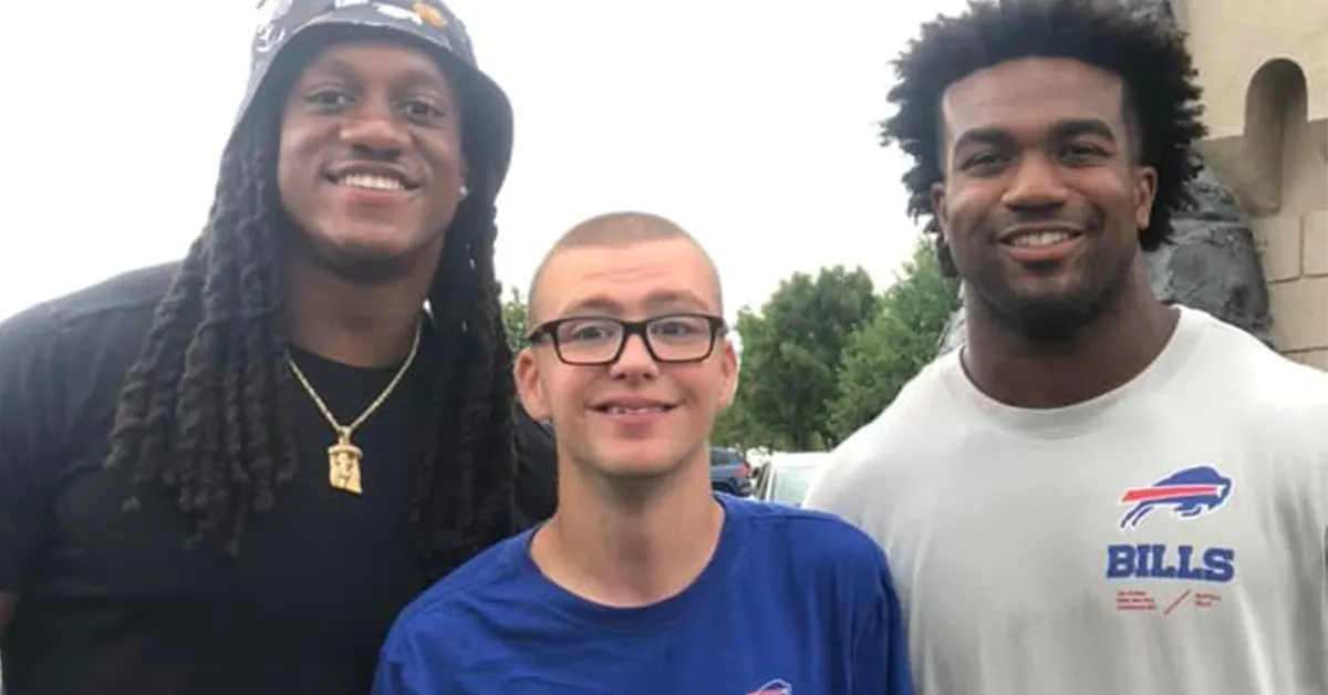 Buffalo Bills players with Best Buddies participant
