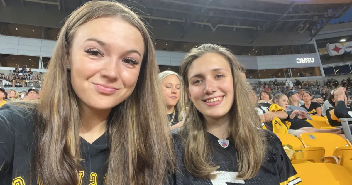 Gabi and Cate at Steelers Game