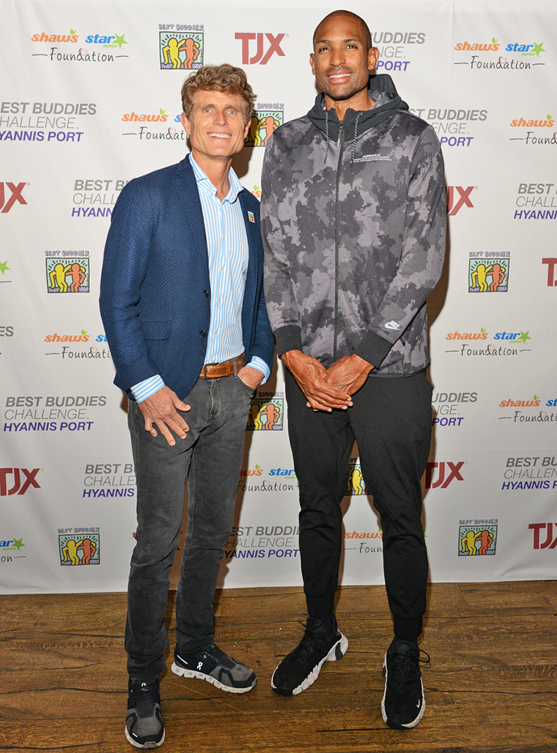 Al Horford, the Boston Celtics’ five-time NBA All-Star center is seen with Anthony K. Shriver, the founder, board member and CEO of Best Buddies International.