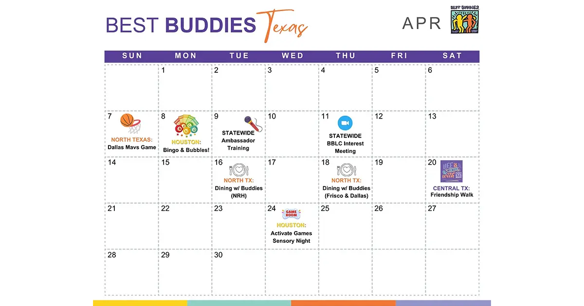 April Monthly Calendar