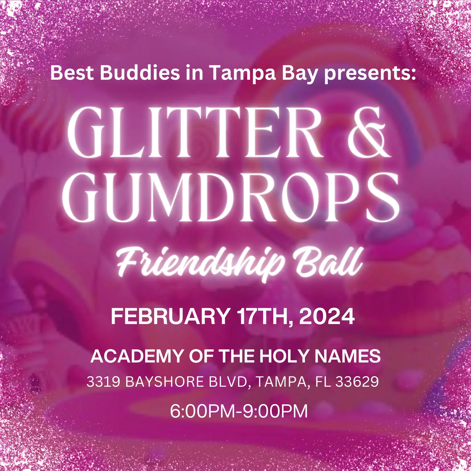 Glitter and Gumdrops Friendship Ball Flyer
