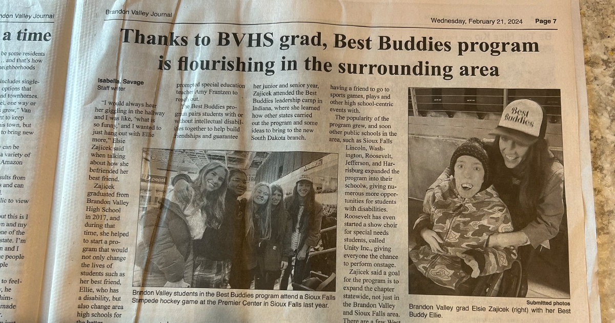news clipping featuring best buddies