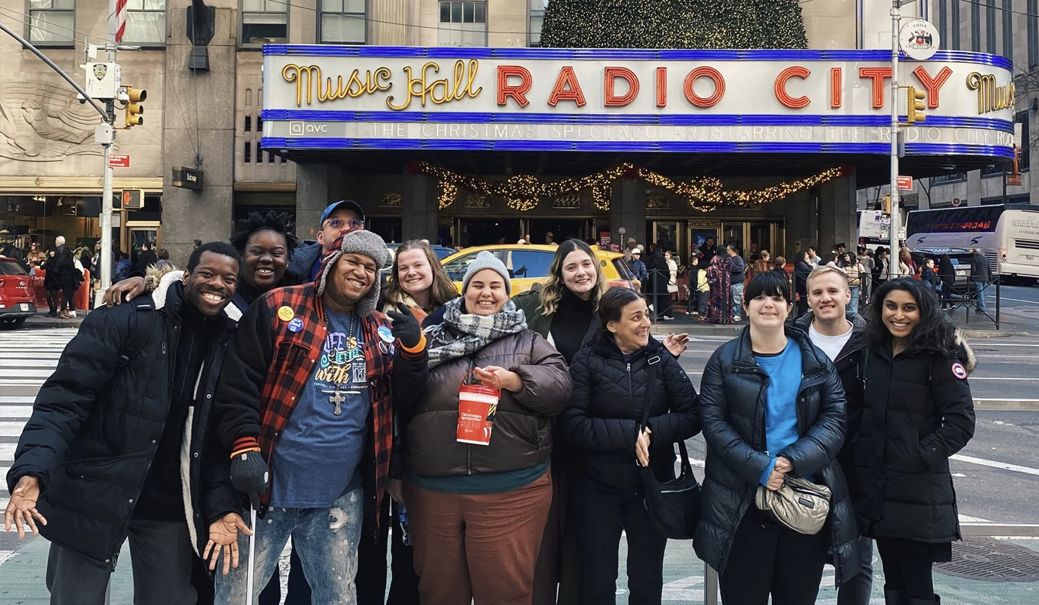 participants in front of radio city music hall