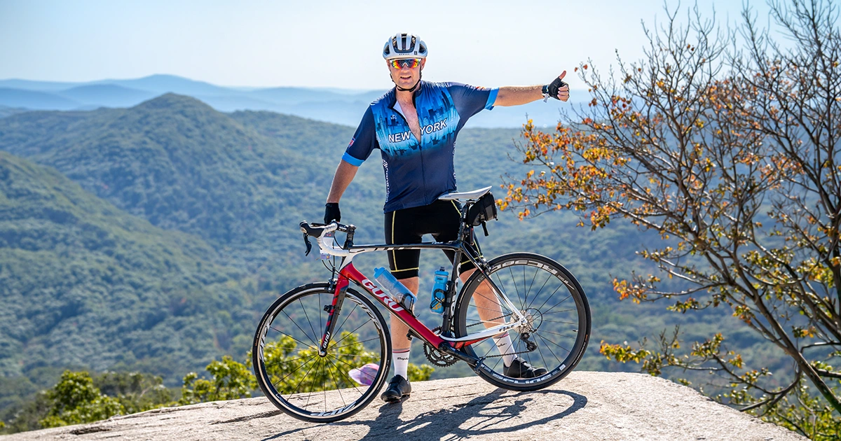 Tim O’Connell at the top of Bear Mountain.